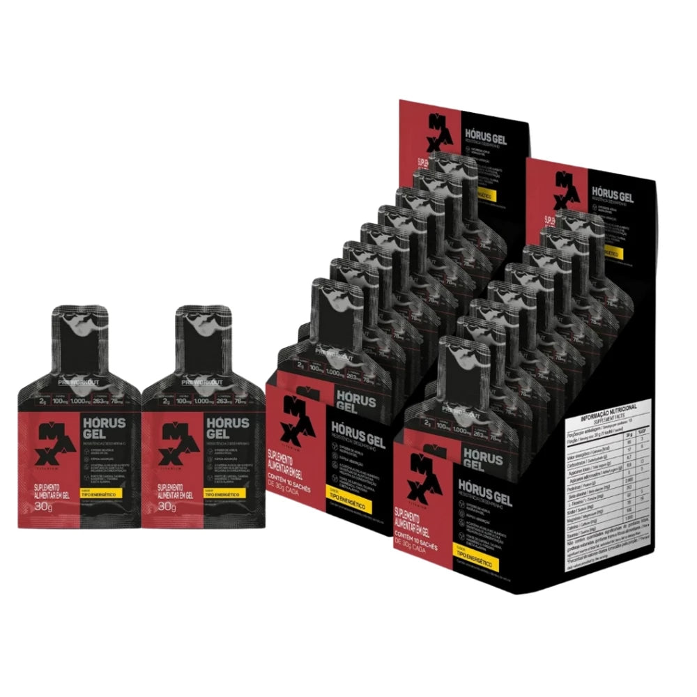 Kit 2 Horus Gel Max Titanium 20 Sachês Pré Treino