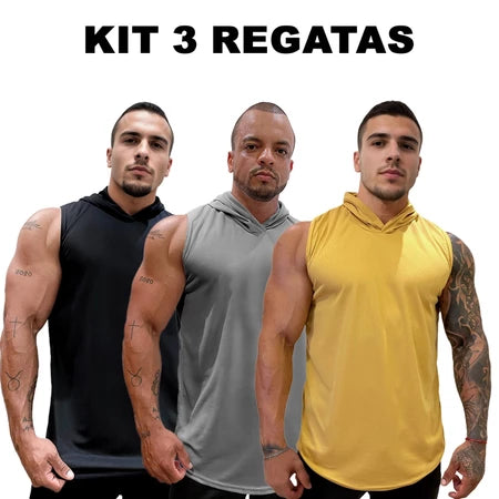 Kit 3 Regatas Dry Fit Ozlo® – Estilo e Secagem Rápida