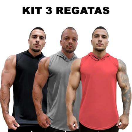 Kit 3 Regatas Dry Fit Ozlo® – Estilo e Secagem Rápida