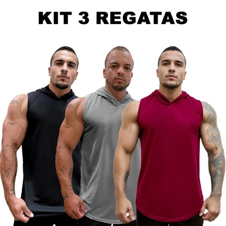 Kit 3 Regatas Dry Fit Ozlo® – Estilo e Secagem Rápida