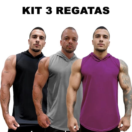 Kit 3 Regatas Dry Fit Ozlo® – Estilo e Secagem Rápida