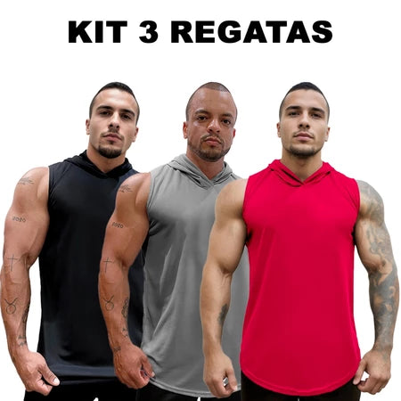 Kit 3 Regatas Dry Fit Ozlo® – Estilo e Secagem Rápida