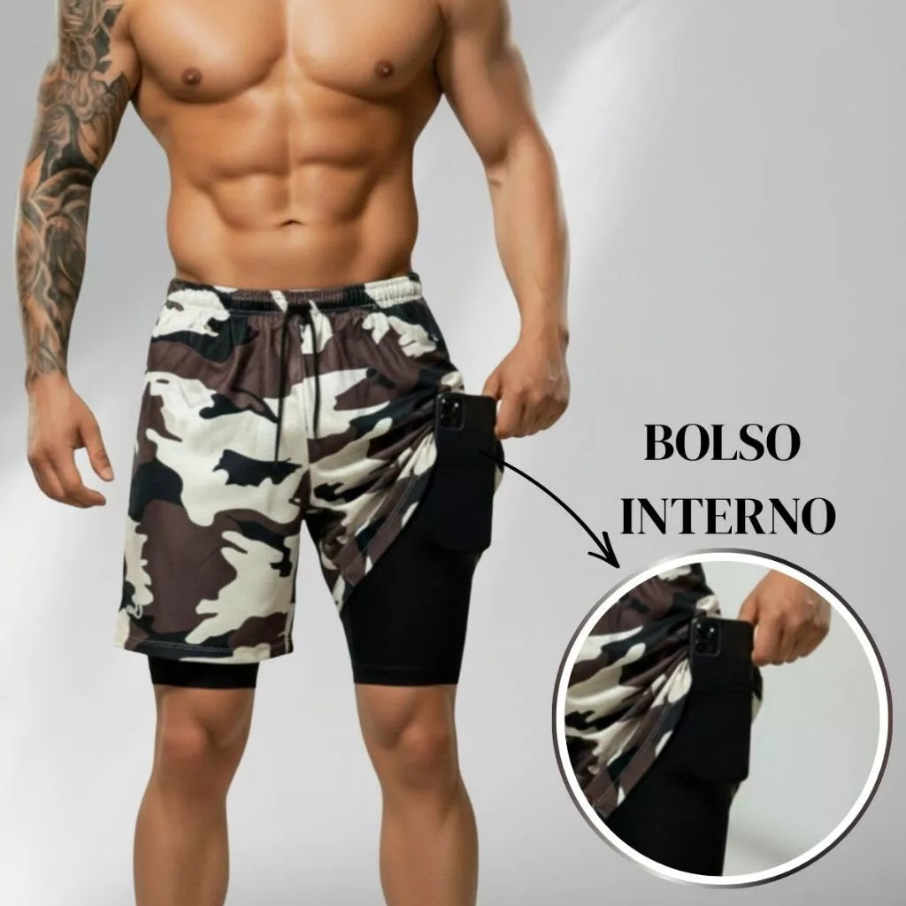 Kit 2 Shorts Camuflados Ozlo® – Compressão e Estilo
