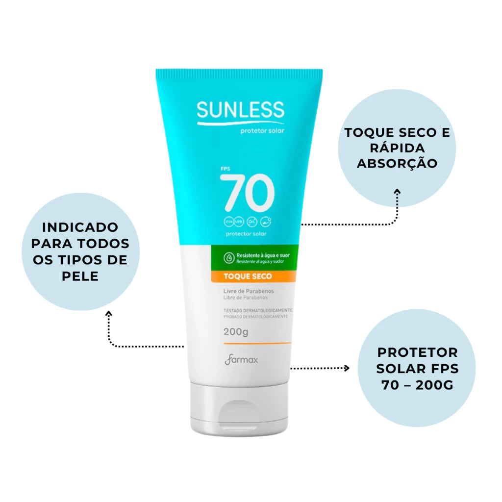 Protetor Solar Corporal Ozlo FPS 70 Toque Seco 200g