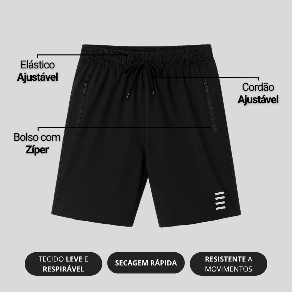 Short Tectel Masculino Ozlo® – Leveza e Secagem Rápida