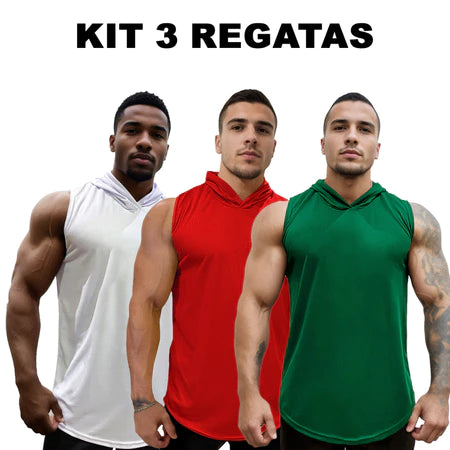 Kit 3 Regatas Dry Fit Ozlo® – Estilo e Secagem Rápida