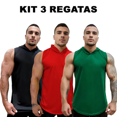 Kit 3 Regatas Dry Fit Ozlo® – Estilo e Secagem Rápida