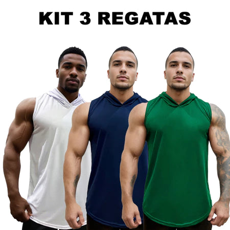 Kit 3 Regatas Dry Fit Ozlo® – Estilo e Secagem Rápida
