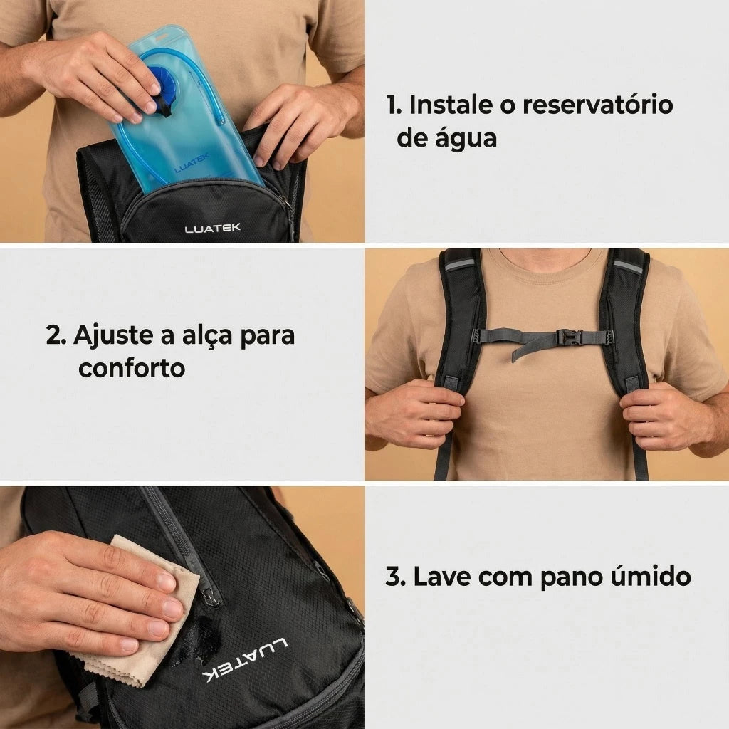 Mochila de Hidratação Ozlo 2L Impermeável para Corrida e Ciclismo