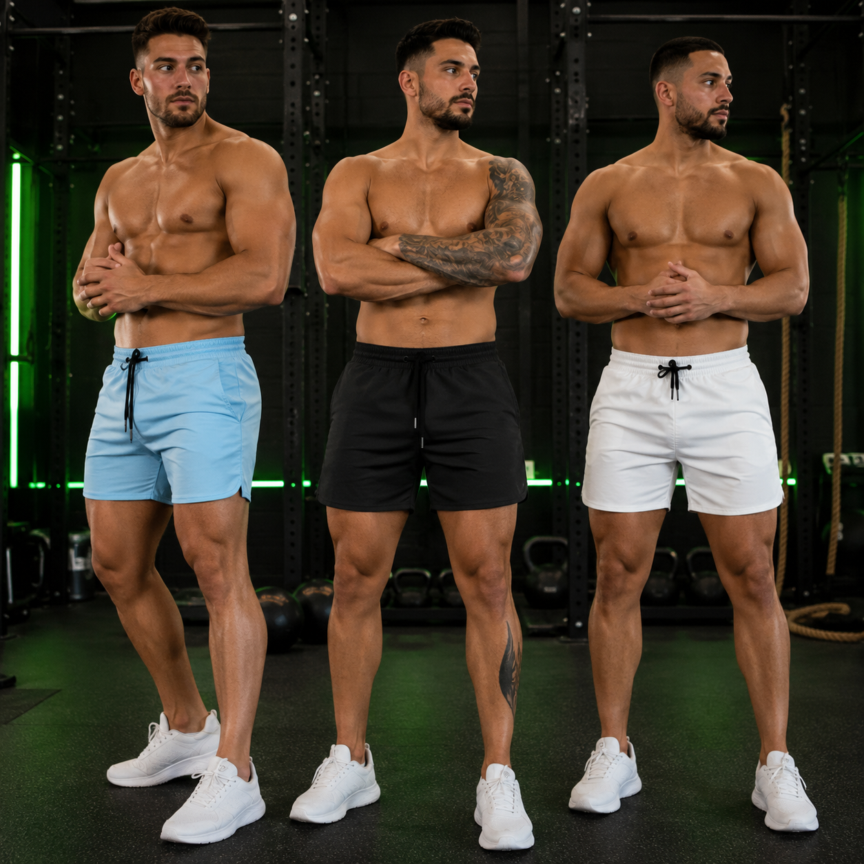 Kit 3 Shorts Dry Fit Ozlo® – Elasticidade e Secagem Rápida