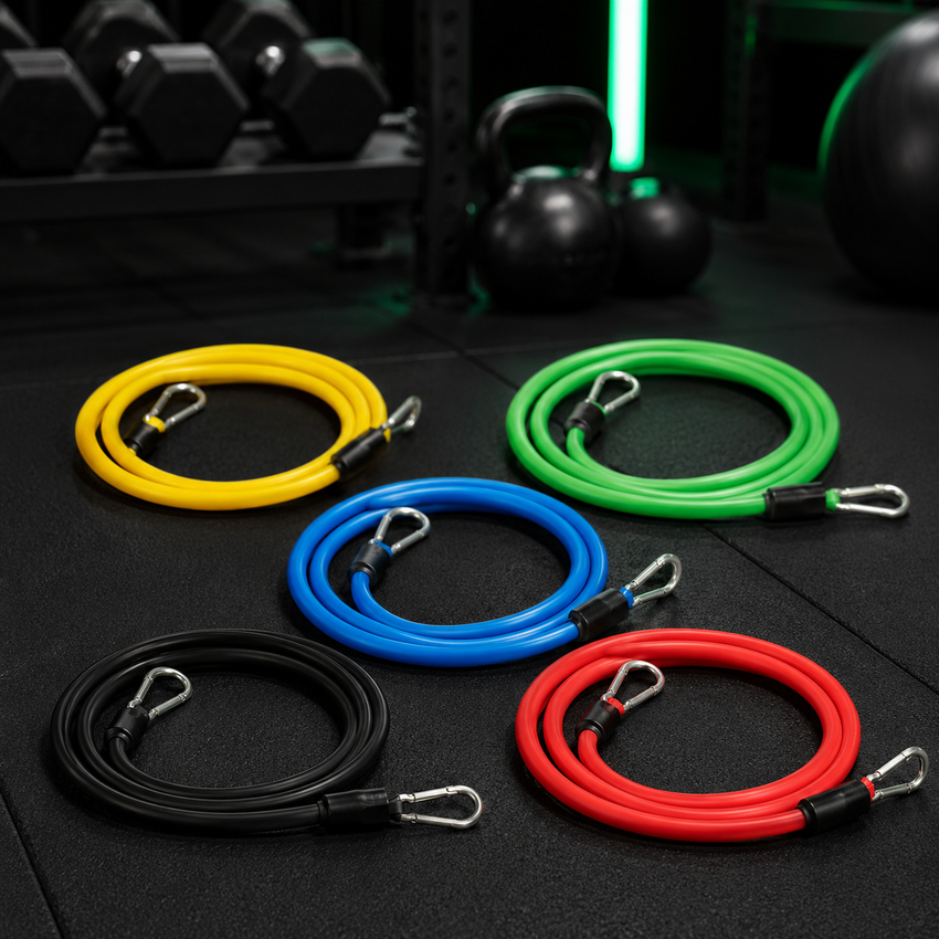 Kit Elásticos de Resistência Ozlo 16 Peças Treino Funcional