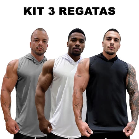 Kit 3 Regatas Dry Fit Ozlo® – Estilo e Secagem Rápida