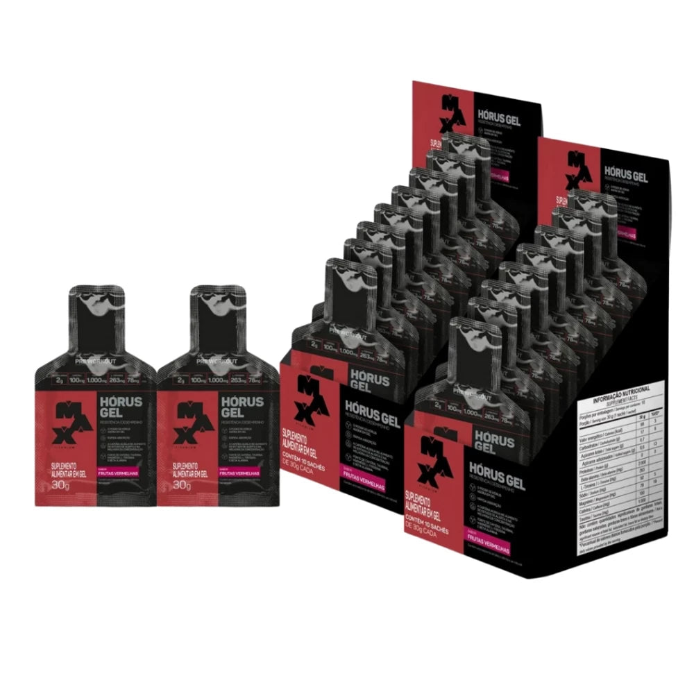 Kit 2 Horus Gel Max Titanium 20 Sachês Pré Treino