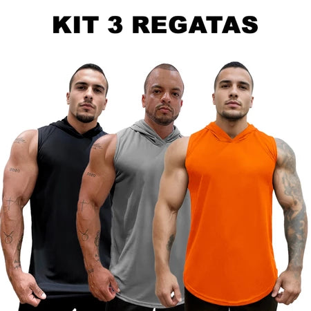 Kit 3 Regatas Dry Fit Ozlo® – Estilo e Secagem Rápida