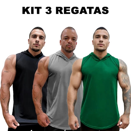 Kit 3 Regatas Dry Fit Ozlo® – Estilo e Secagem Rápida