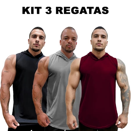 Kit 3 Regatas Dry Fit Ozlo® – Estilo e Secagem Rápida