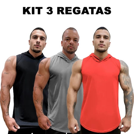 Kit 3 Regatas Dry Fit Ozlo® – Estilo e Secagem Rápida
