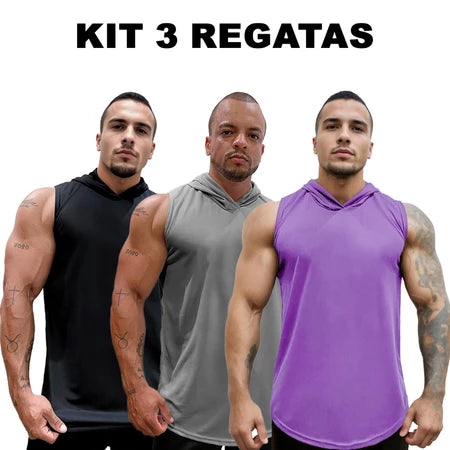 Kit 3 Regatas Dry Fit Ozlo® – Estilo e Secagem Rápida