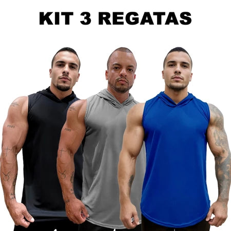 Kit 3 Regatas Dry Fit Ozlo® – Estilo e Secagem Rápida