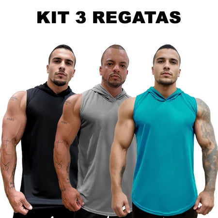 Kit 3 Regatas Dry Fit Ozlo® – Estilo e Secagem Rápida