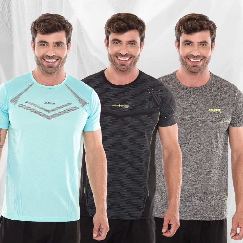 Kit 3 Camisetas Dry Fit Ozlo® – Proteção e Estilo