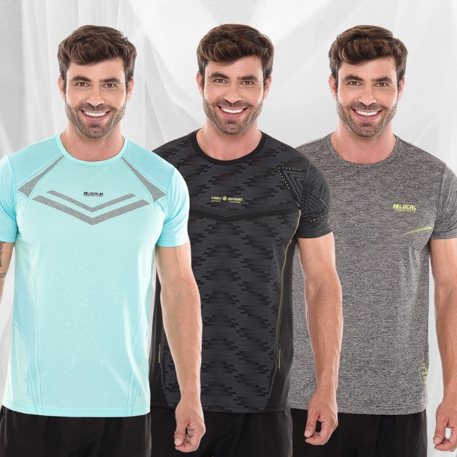 Kit 3 Camisetas Dry Fit Ozlo® – Proteção e Estilo