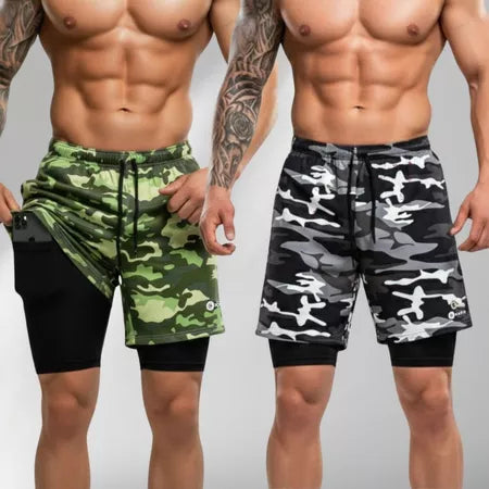 Kit 2 Shorts Camuflados Ozlo® – Compressão e Estilo