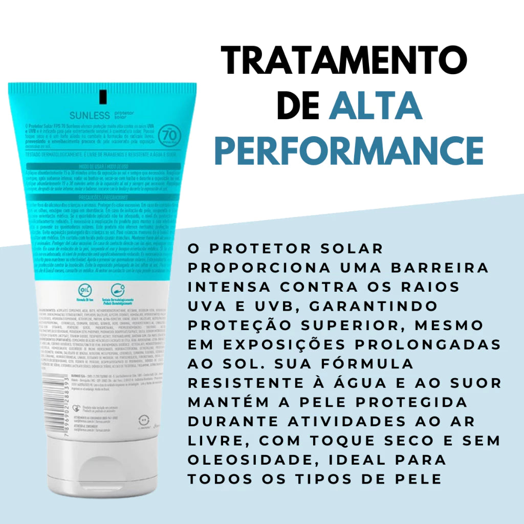 Protetor Solar Corporal Ozlo FPS 70 Toque Seco 200g