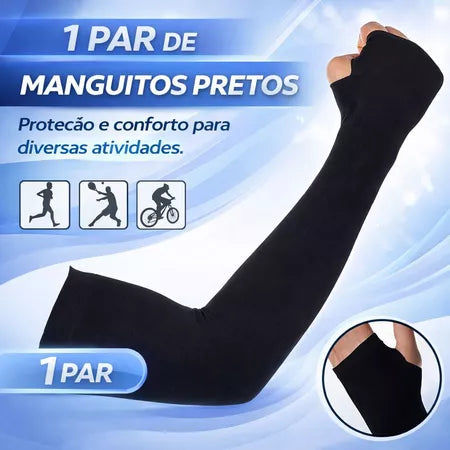 Kit 2 Pares Manguito UV 50+ Ozlo com Dedeira Premium