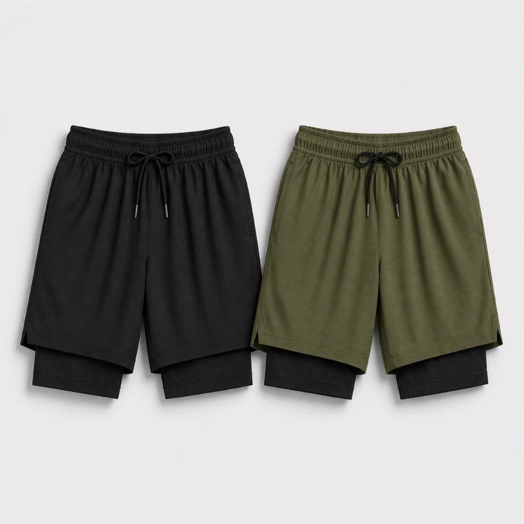 Kit 2 Shorts 2 em 1 Ozlo® – Suporte e Mobilidade