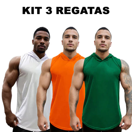 Kit 3 Regatas Dry Fit Ozlo® – Estilo e Secagem Rápida