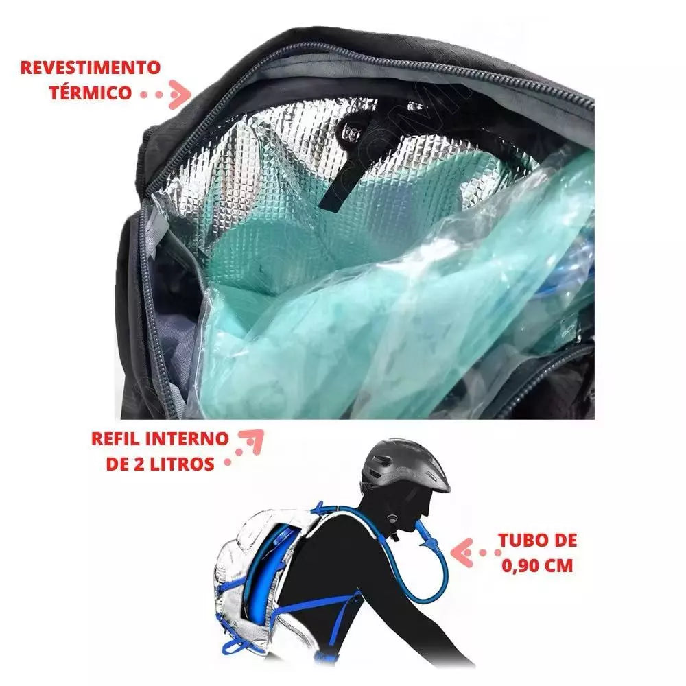 Mochila de Hidratação Ozlo 2L Impermeável para Corrida e Ciclismo