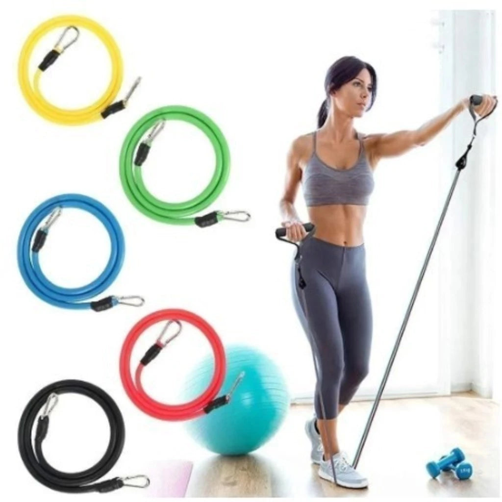 Kit Elásticos de Resistência Ozlo 16 Peças Treino Funcional