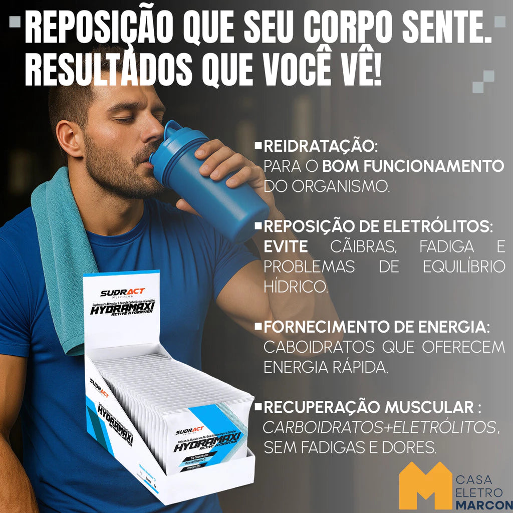 Isotônico Hydramaxi Ozlo 25 Sachês com Eletrólitos e Vitamina C